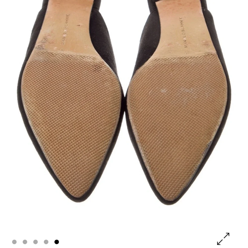 Manolo Blahnik Black Suede Mules - Picture 5 of 5